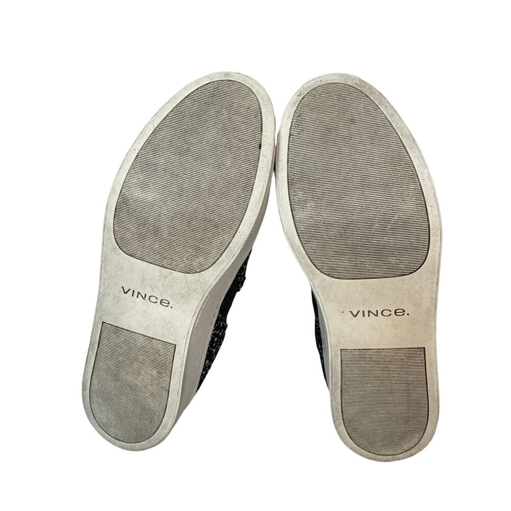 Vince Warren Tweed Knit Platform Slip On Sneakers Black White Size 6 - Picture 7 of 7
